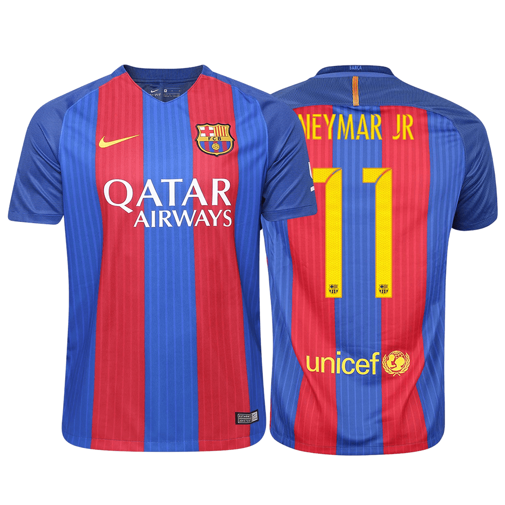 Camisa Barcelona I 16/17 - Versão Retrô | Neymar Jr